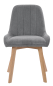 Preview: Polsterstuhl Esszimmerstuhl mit Massivholzbeinen Grau Leinen 95 mm