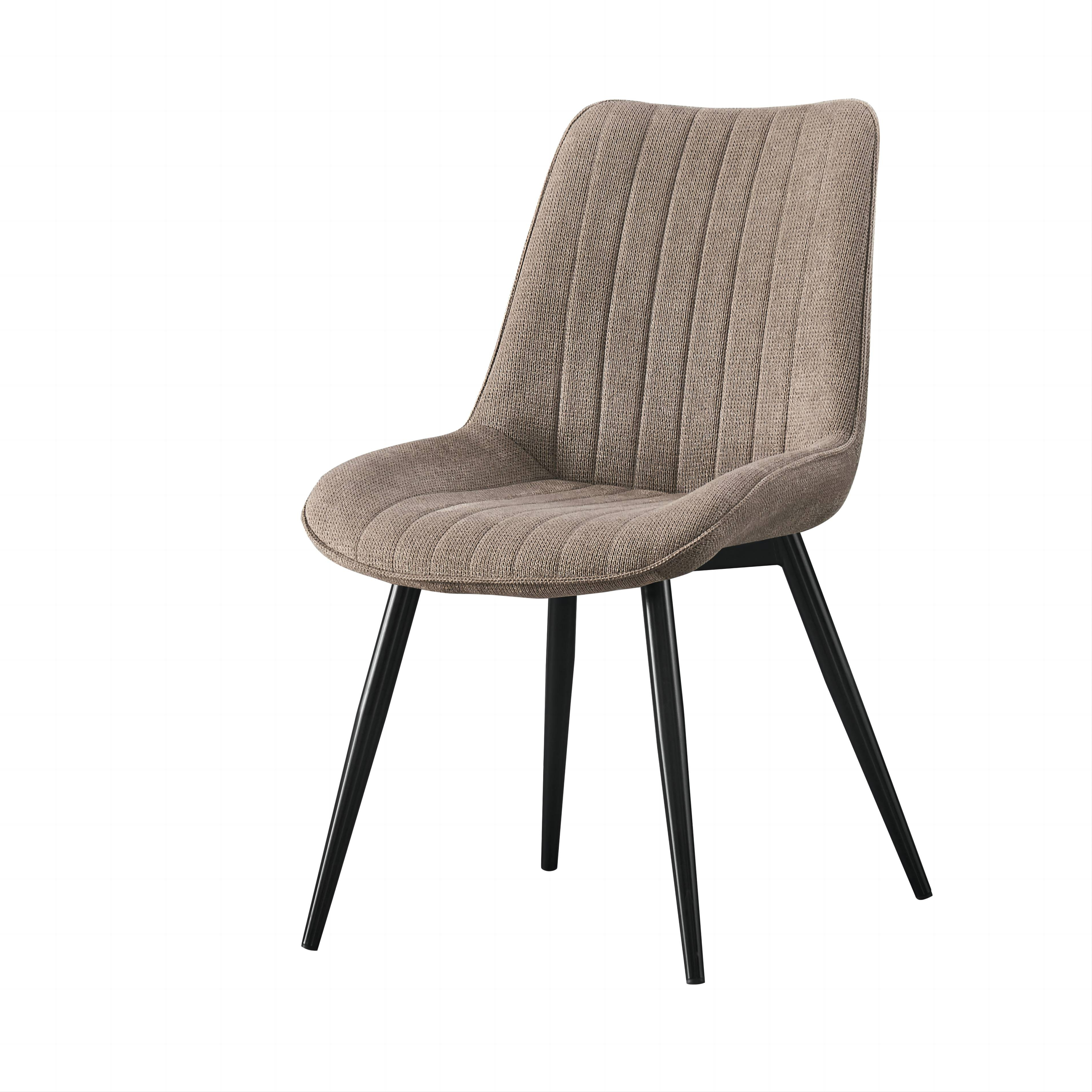 6st. Esszimmerstühle Polster Küchenstuhl Leinenbezug + Metall Gestell beige