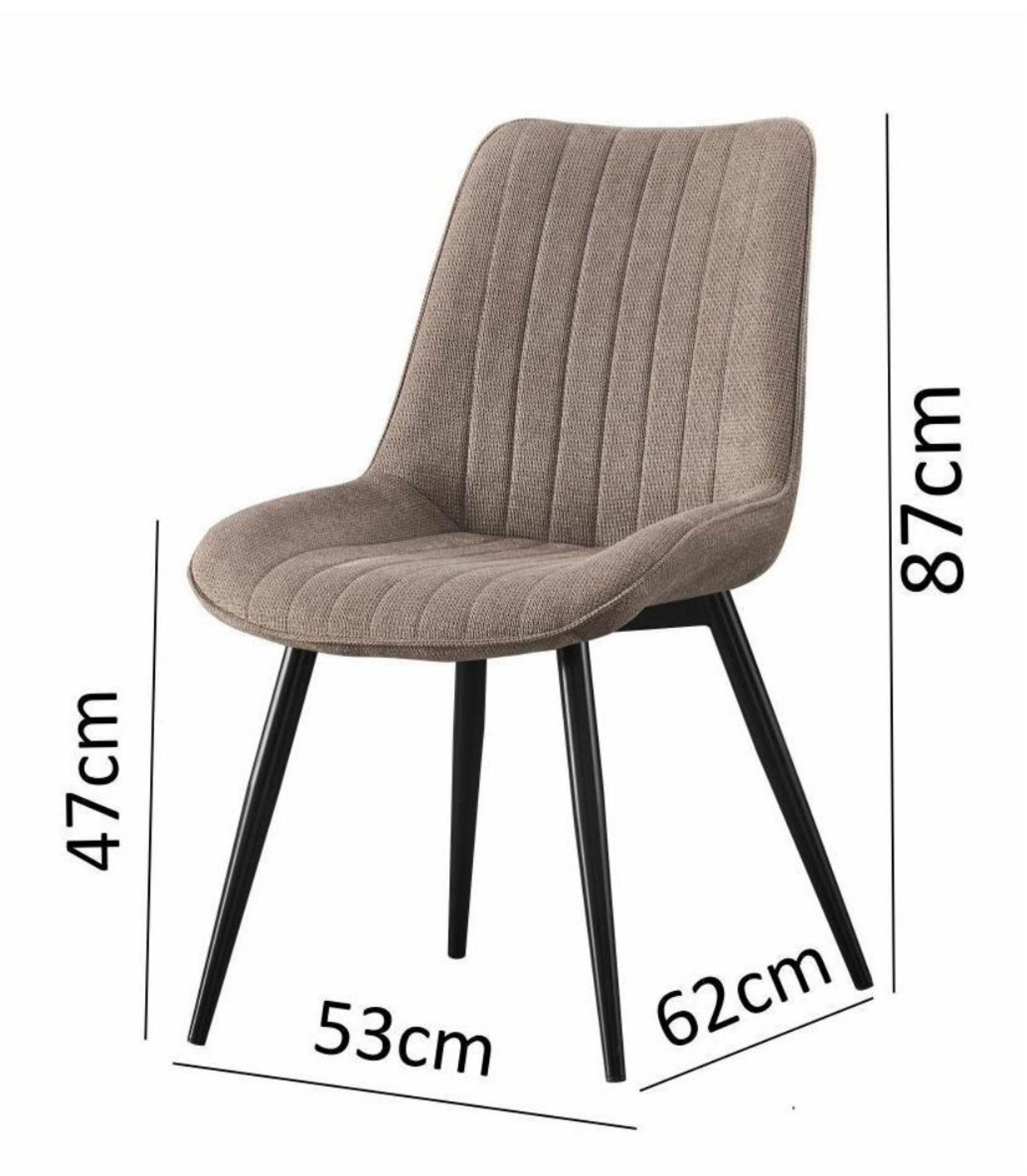 6st. Esszimmerstühle Polster Küchenstuhl Leinenbezug + Metall Gestell beige