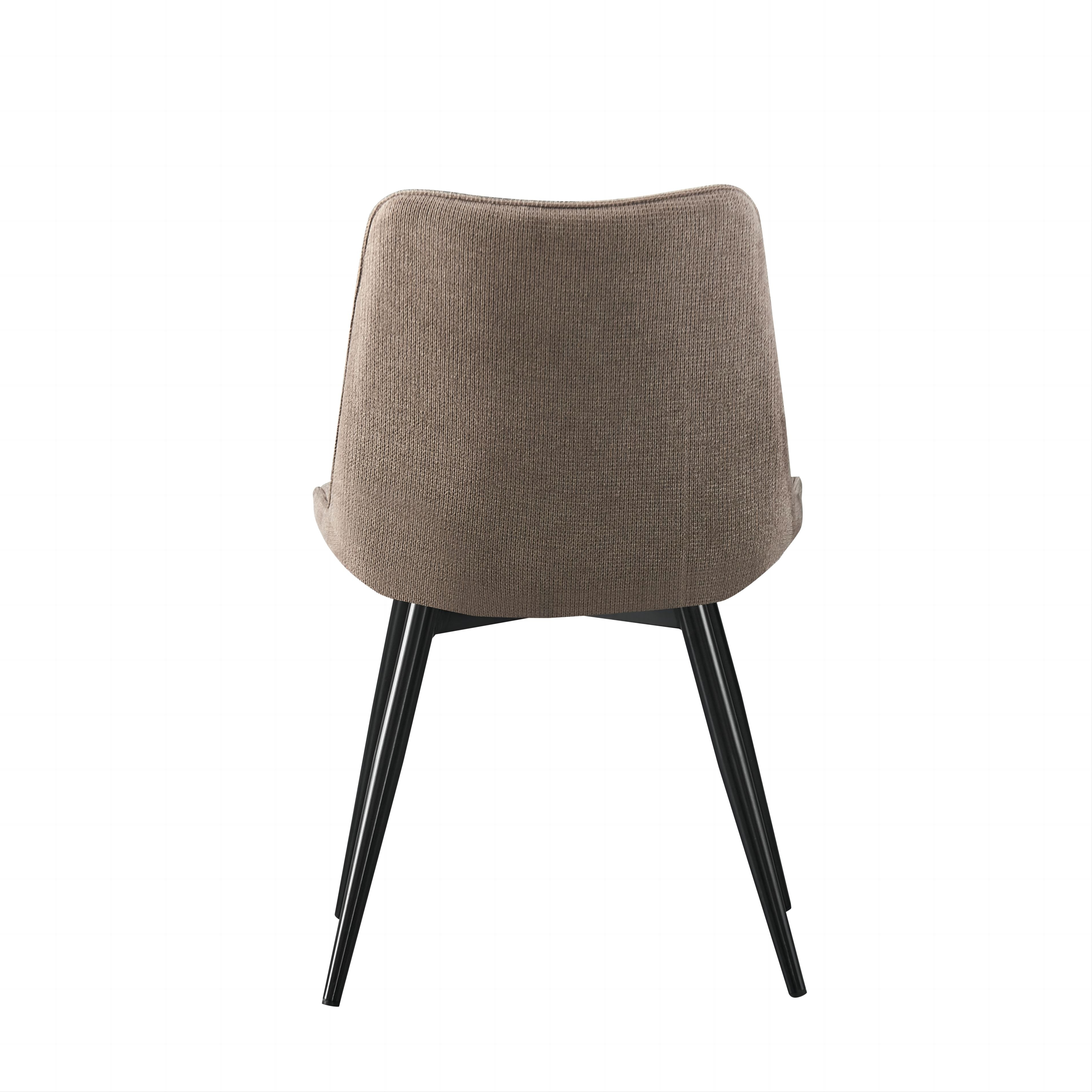 6st. Esszimmerstühle Polster Küchenstuhl Leinenbezug + Metall Gestell beige