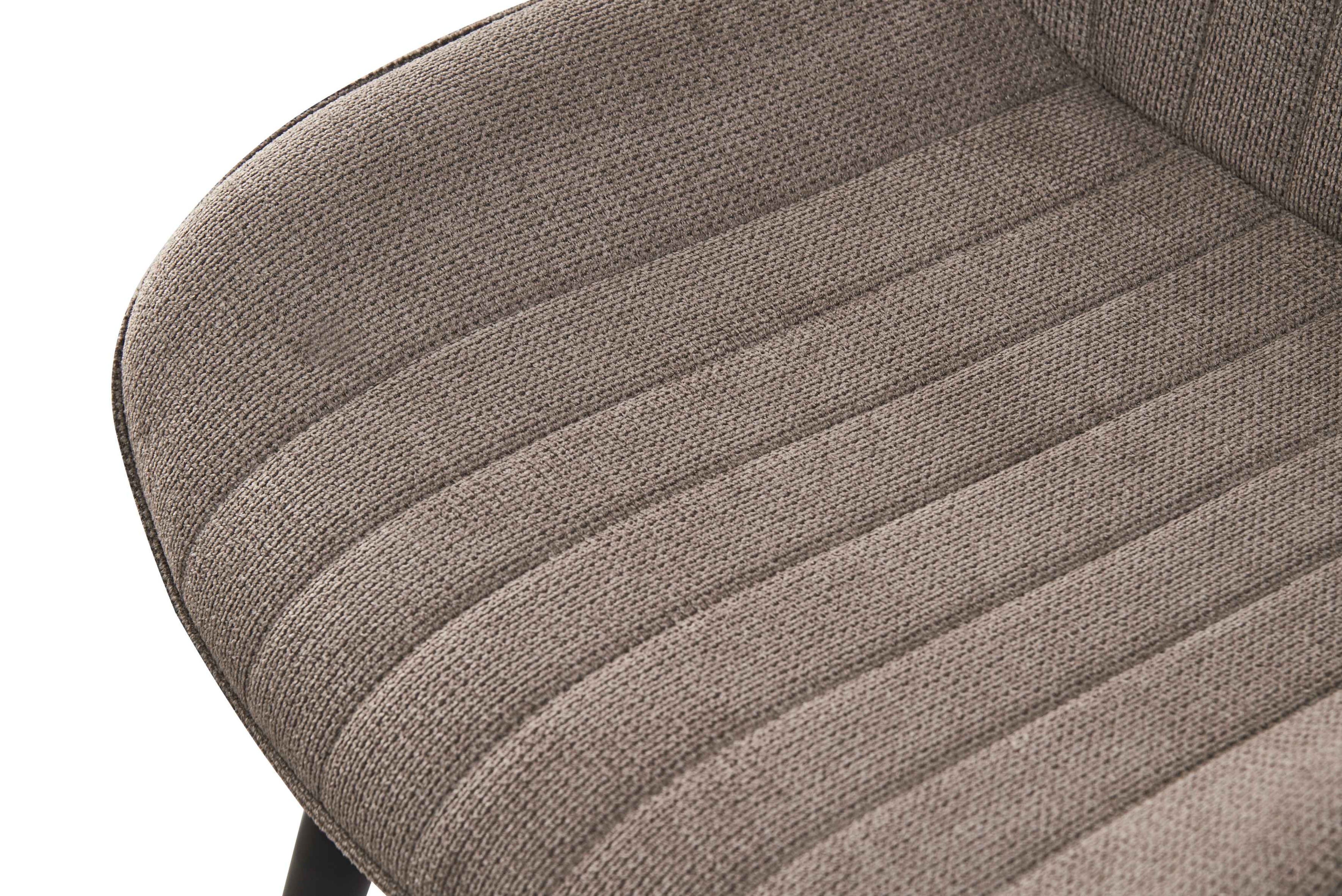 6st. Esszimmerstühle Polster Küchenstuhl Leinenbezug + Metall Gestell beige