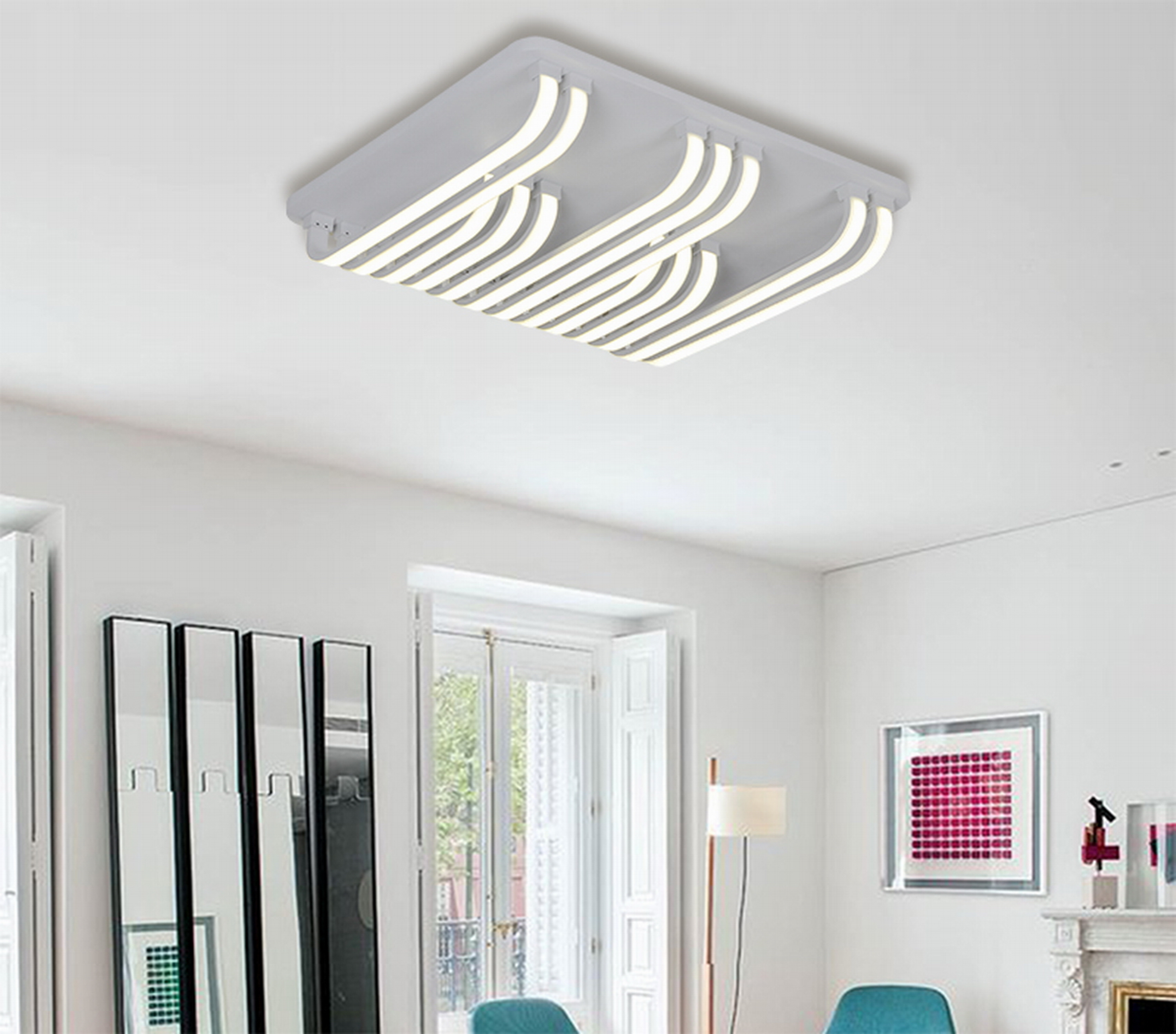 Woward 106W Design LED Deckenleuchte WOW-7680-W | Lichtfarbe und Helligkeit voll dimmbar