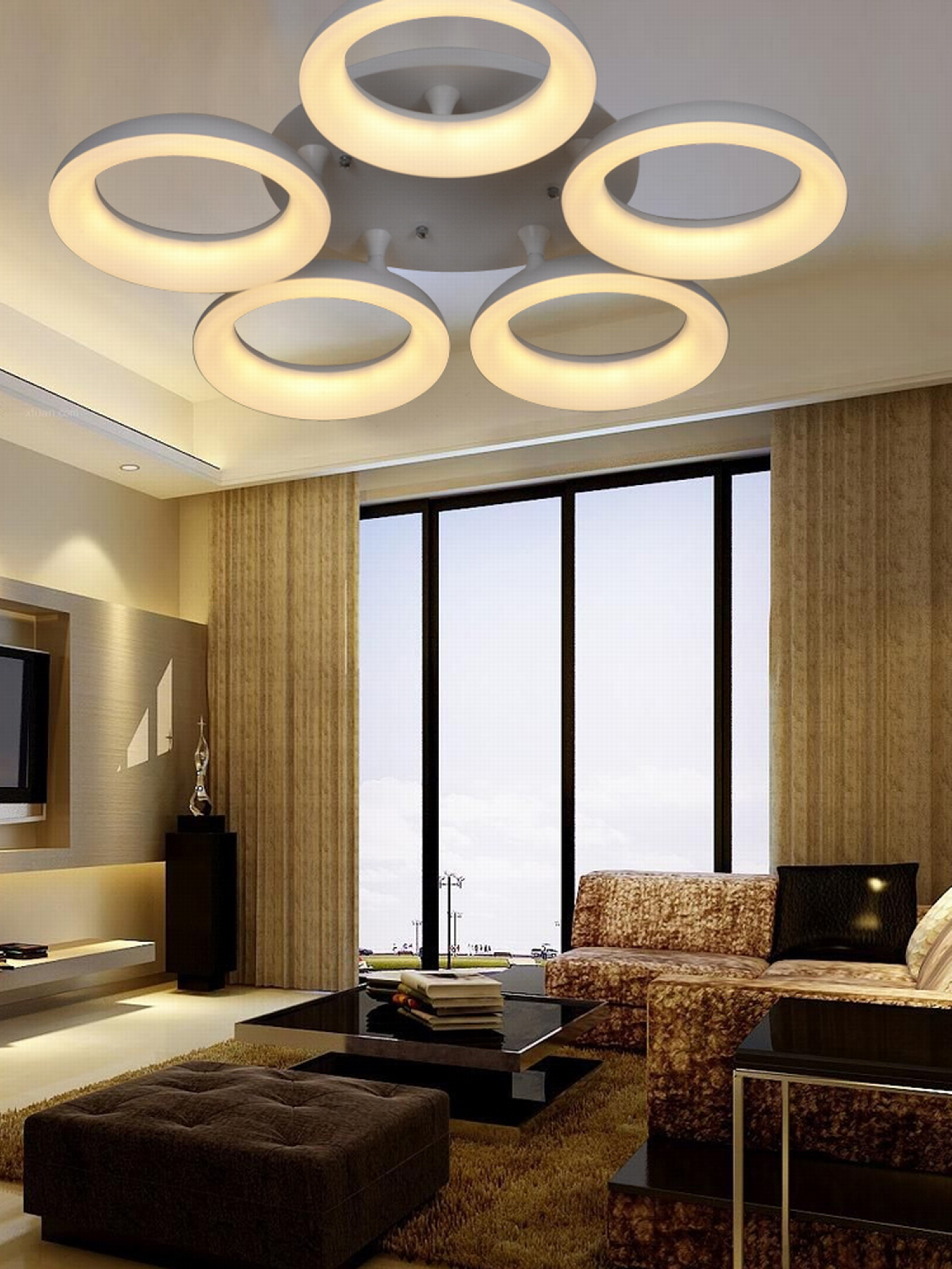 Woward 45W LED Deckenleuchten Design Deckenlampe WOW-7101-5 | Lichtfarbe: warmweiß (3000K)