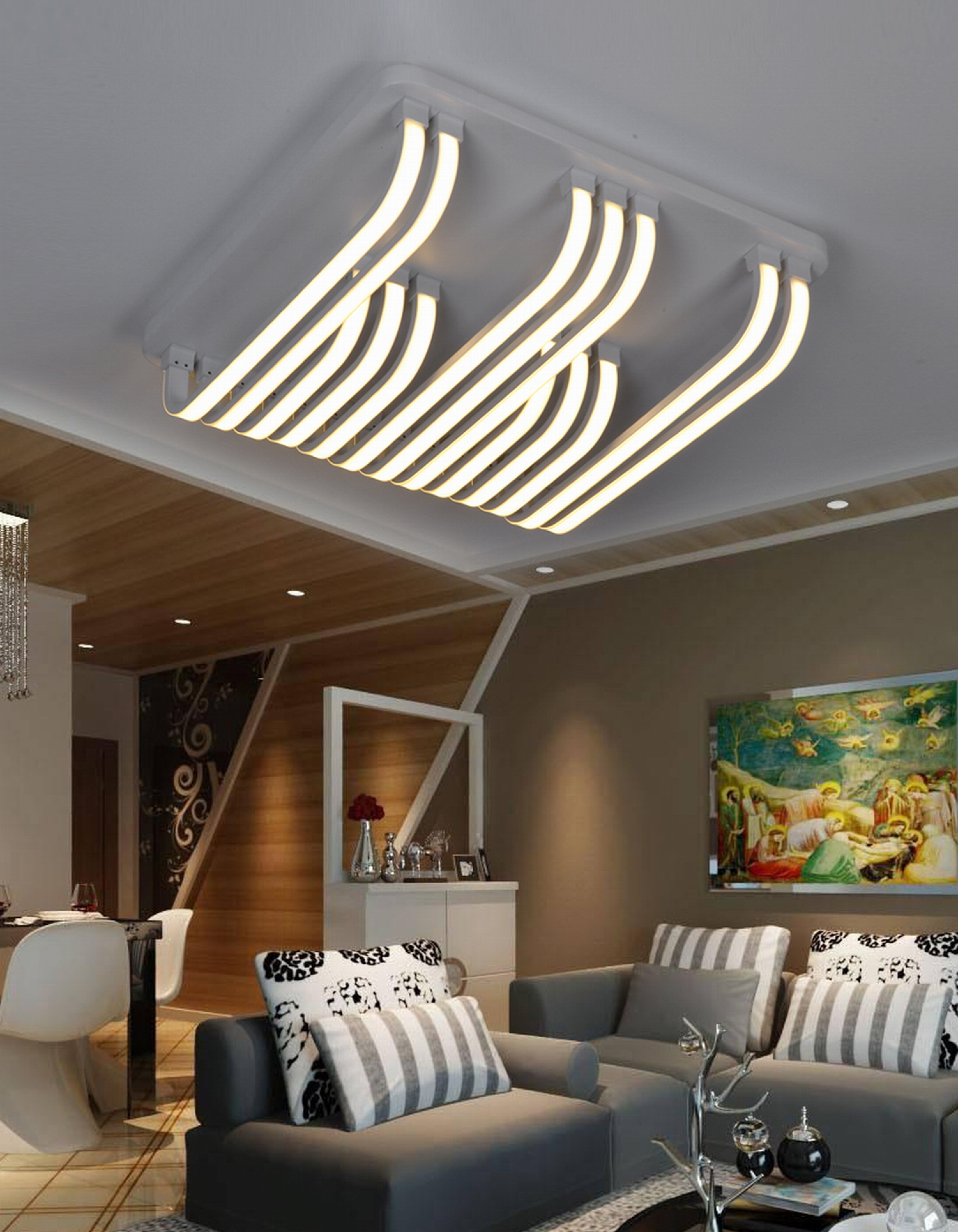 Woward 106W Design LED Deckenleuchte WOW-7680-W | Lichtfarbe und Helligkeit voll dimmbar