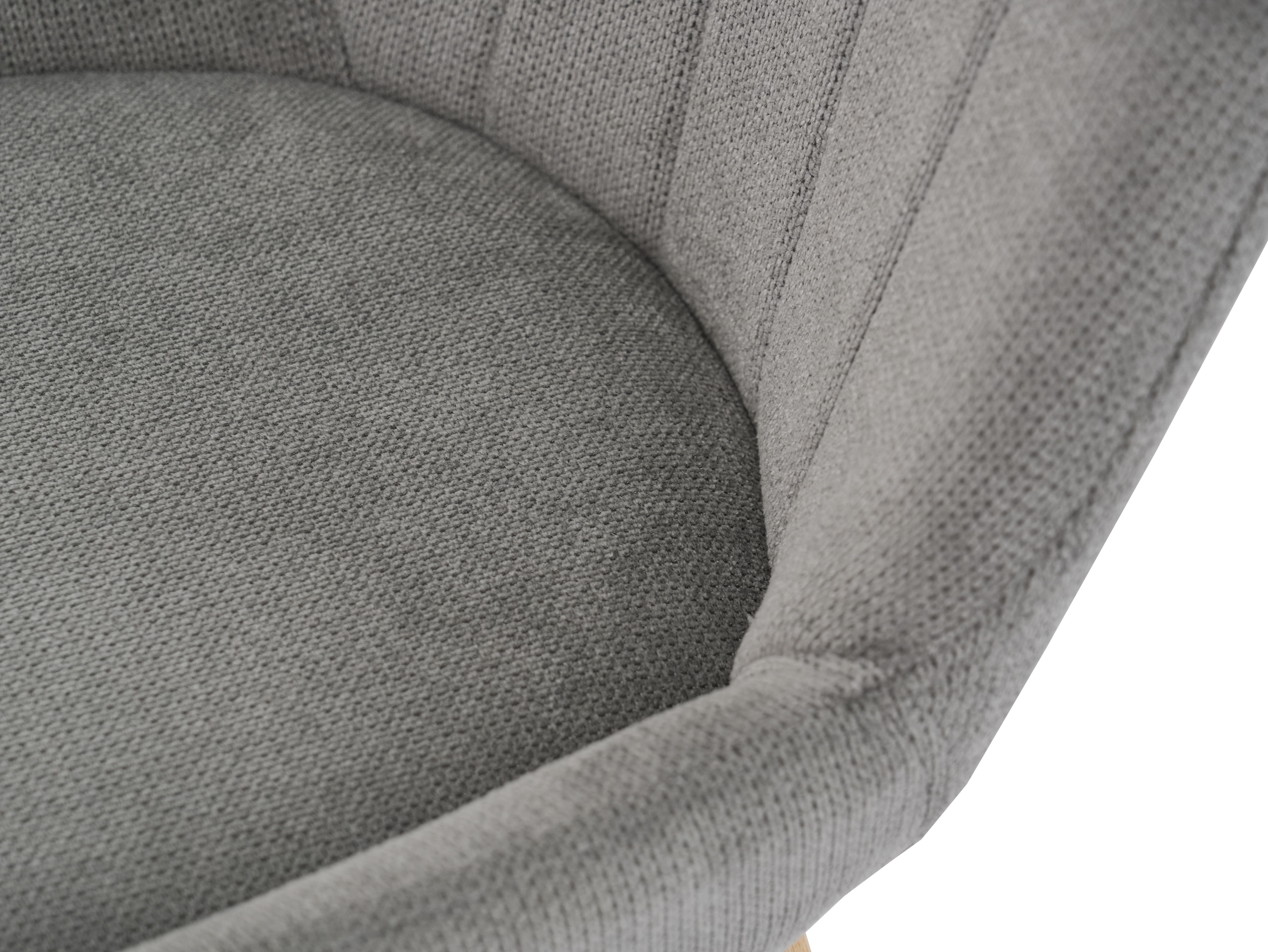 Polsterstuhl Esszimmerstuhl mit Massivholzbeinen Grau Leinen 95 mm