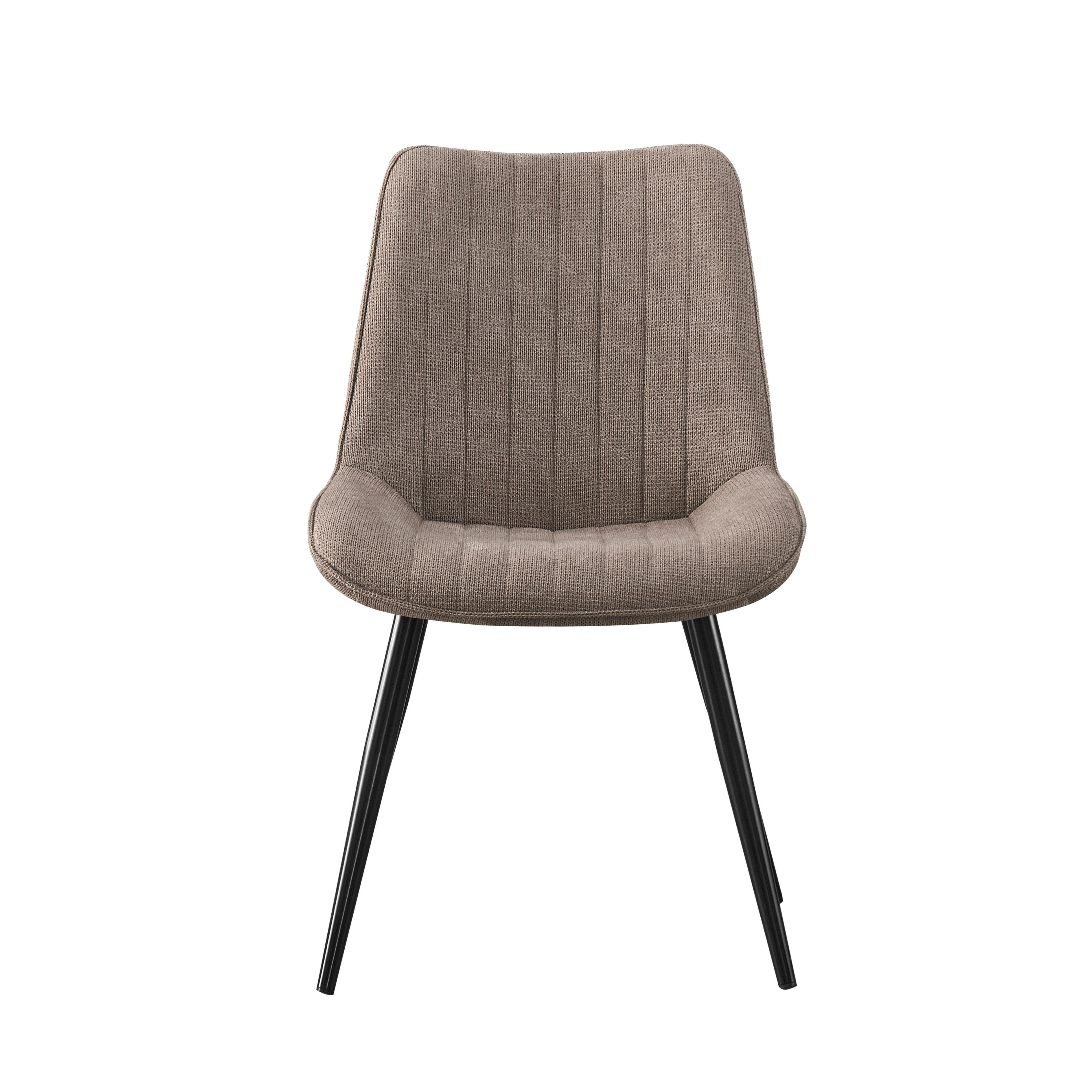 6st. Esszimmerstühle Polster Küchenstuhl Leinenbezug + Metall Gestell beige