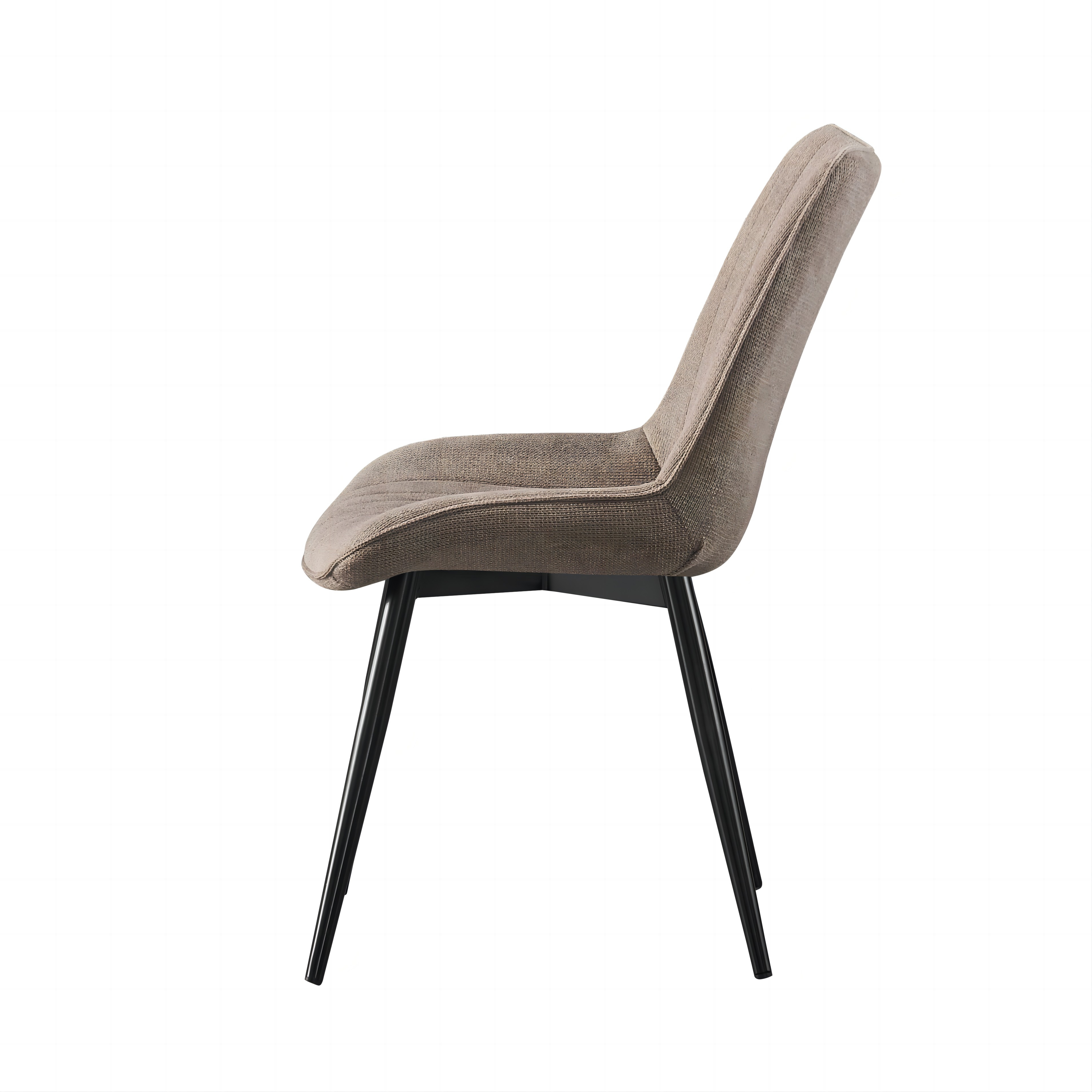 6st. Esszimmerstühle Polster Küchenstuhl Leinenbezug + Metall Gestell beige