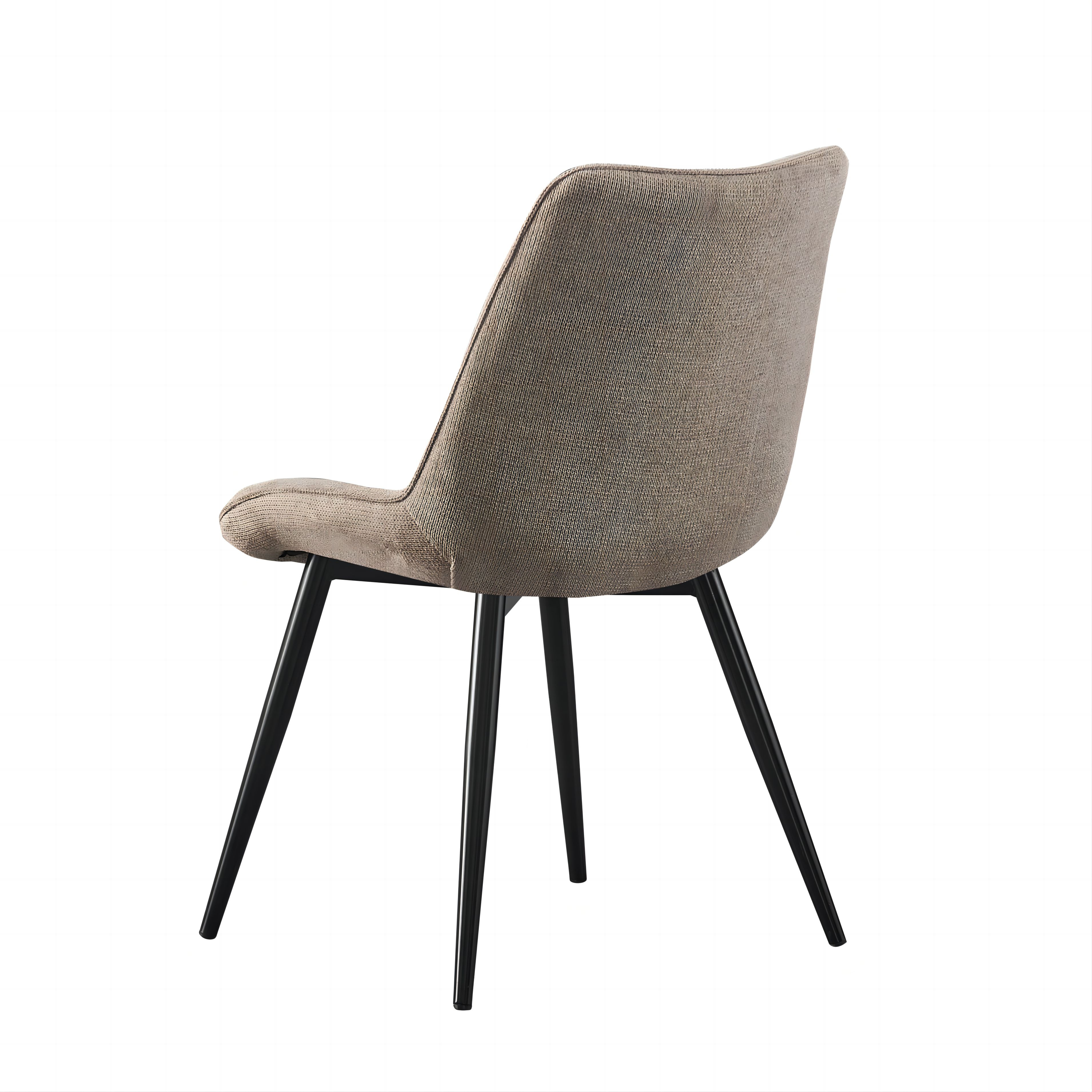 6st. Esszimmerstühle Polster Küchenstuhl Leinenbezug + Metall Gestell beige