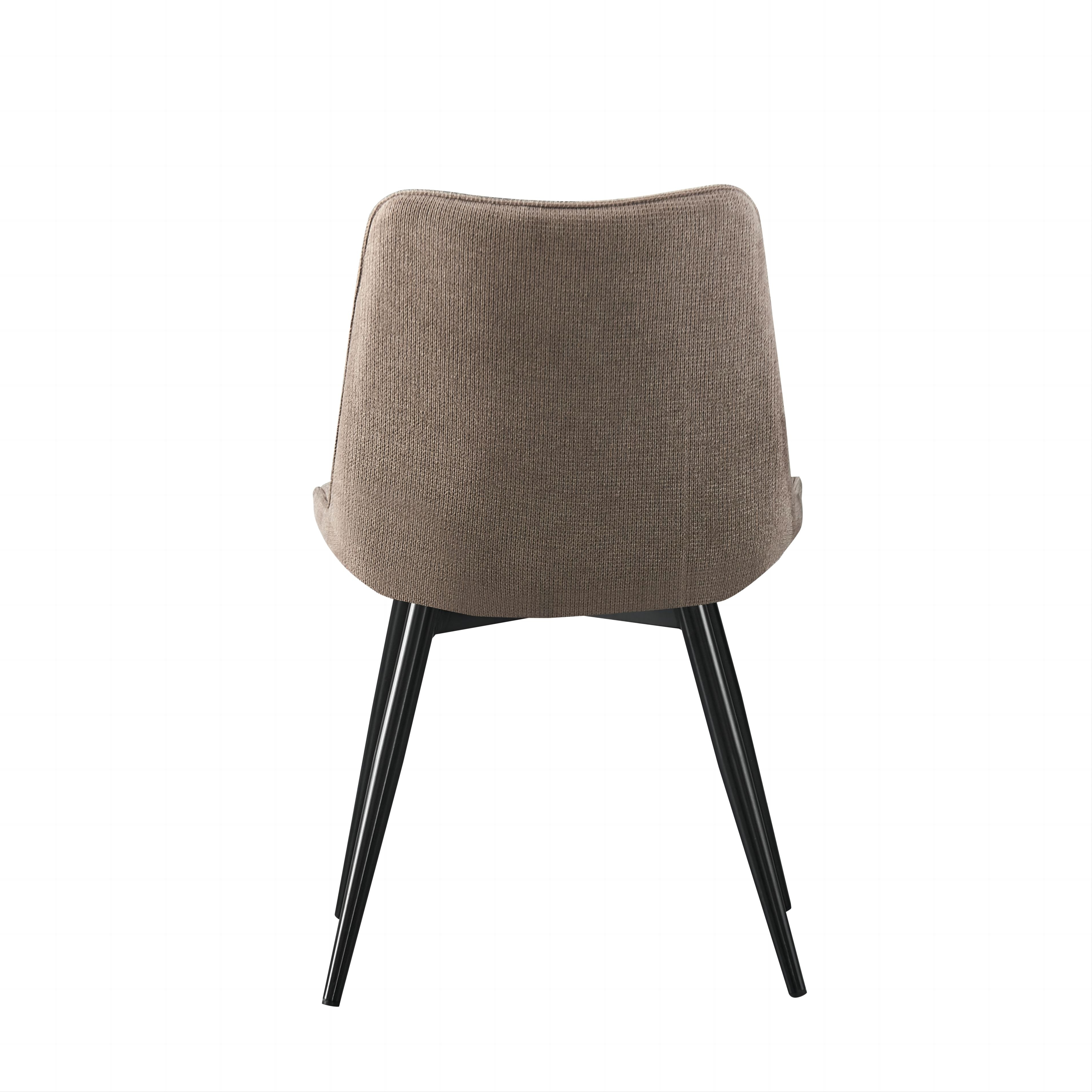 6st. Esszimmerstühle Polster Küchenstuhl Leinenbezug + Metall Gestell beige