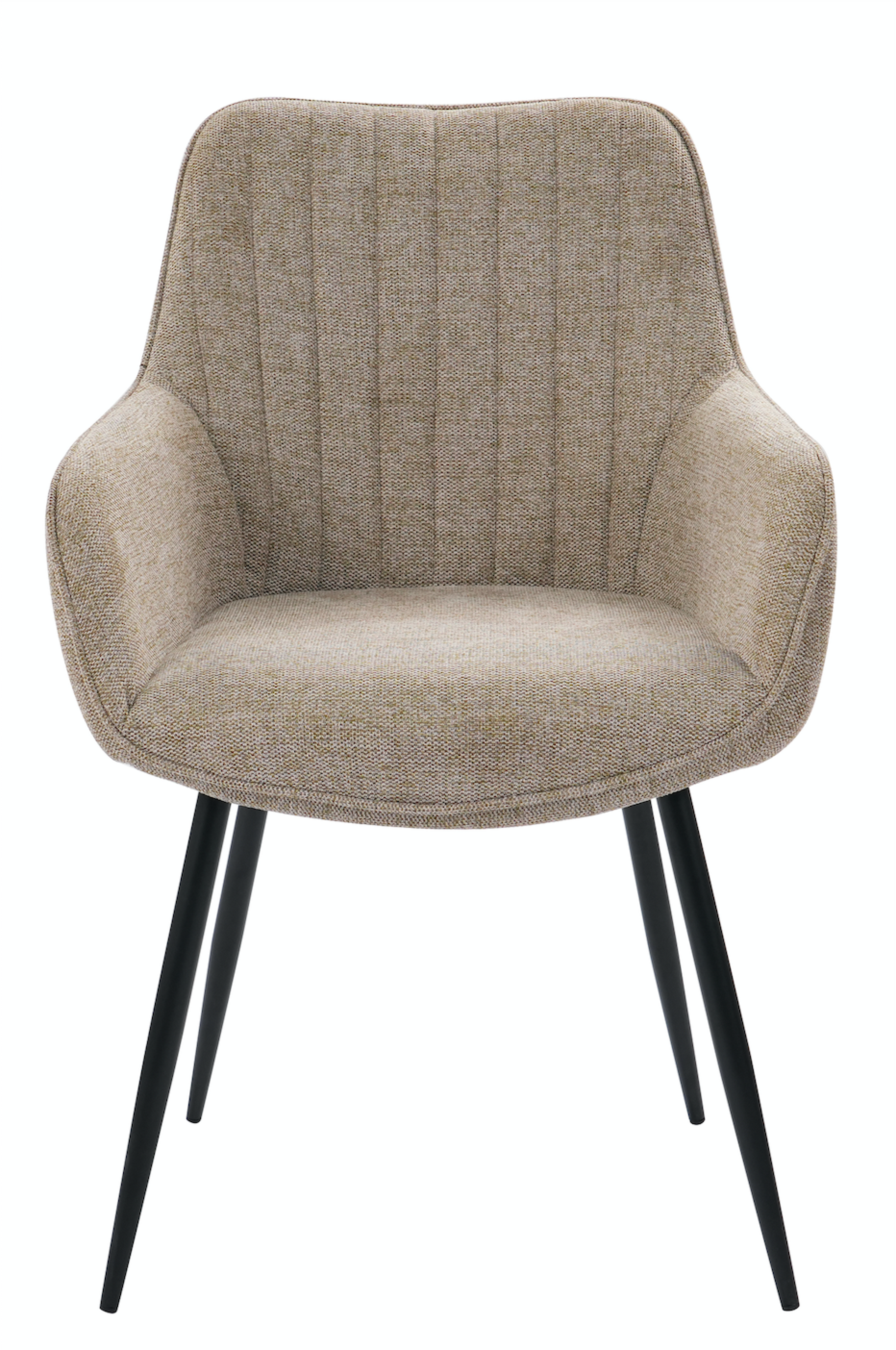 2x Polsterstuhl Esszimmerstuhl Armlehnen extra Sitzpolster Beige W-B-C