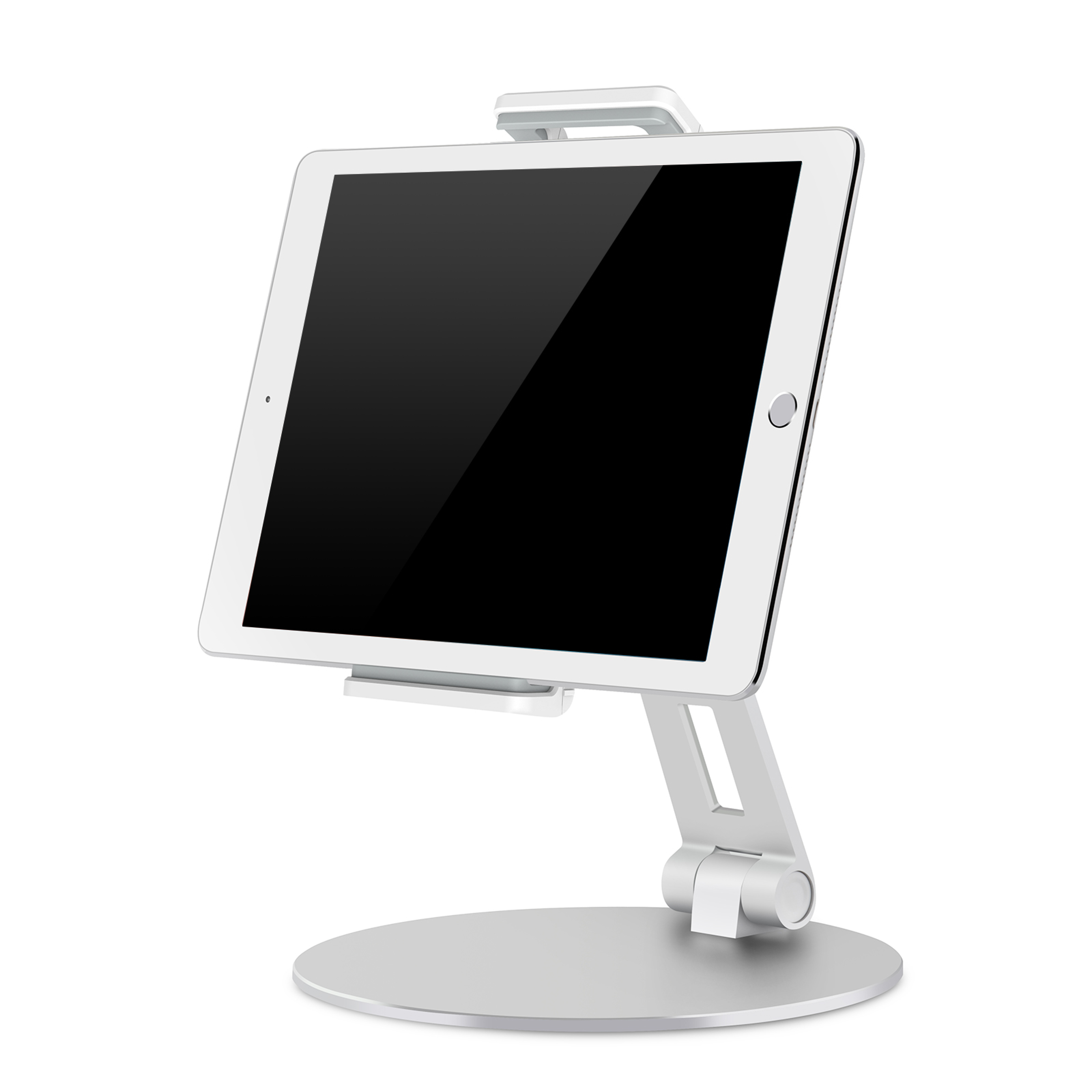 Tablet & Handy Ständer Halterung aus Aluminium WOW-THAS Silber Höhenverstellbar 360° drehbar