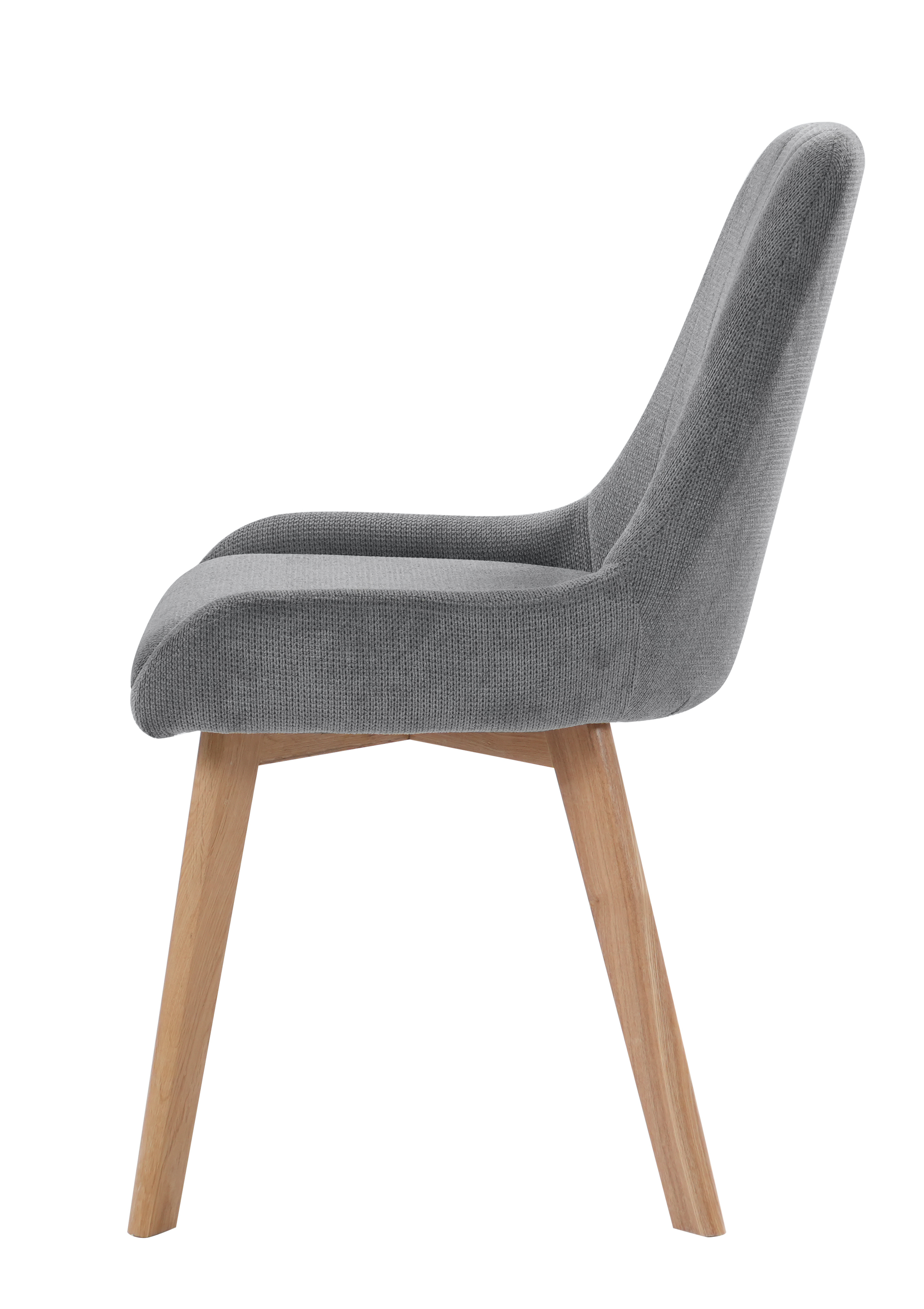 Polsterstuhl Esszimmerstuhl mit Massivholzbeinen Grau Leinen 95 mm