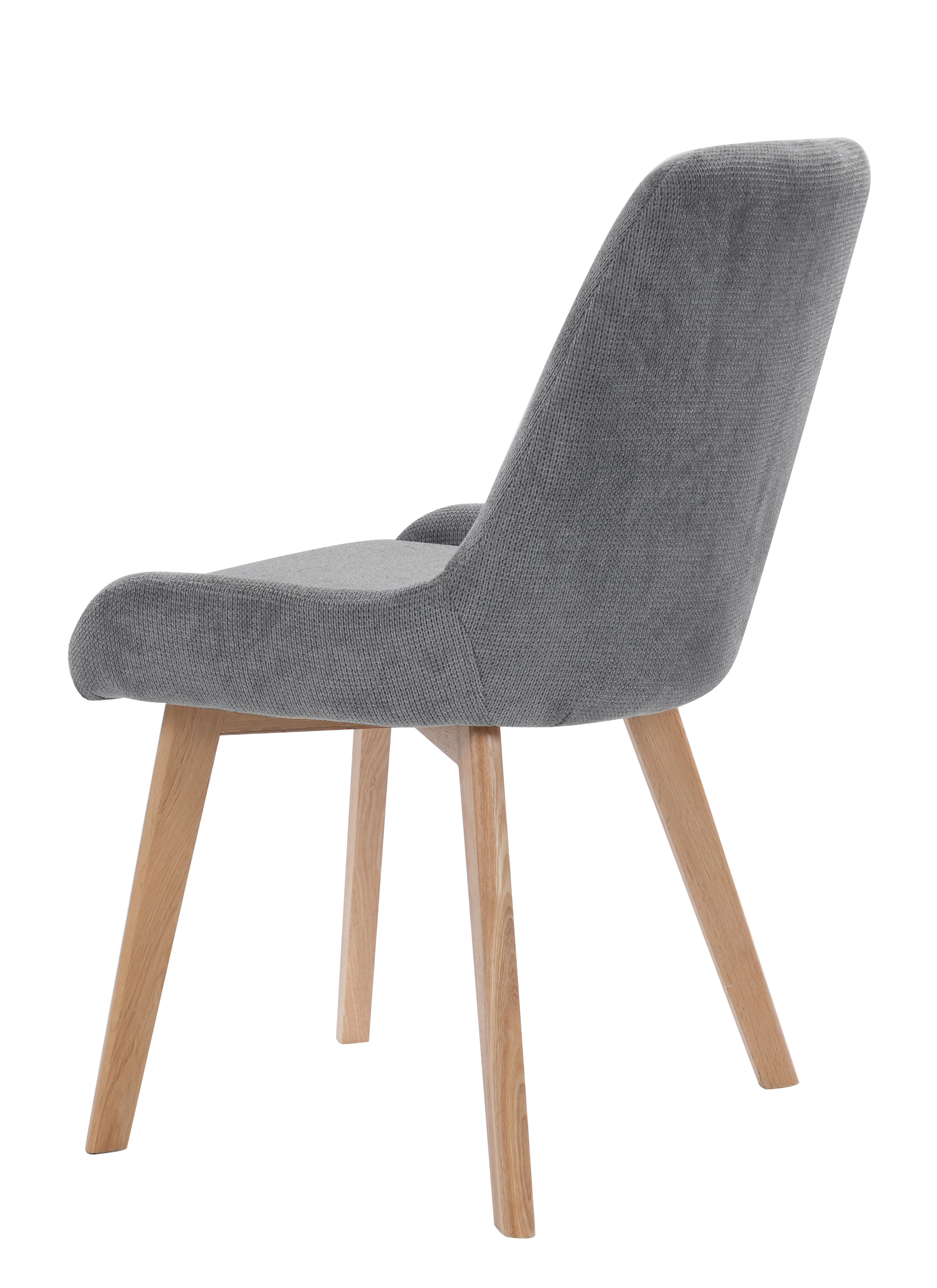 Polsterstuhl Esszimmerstuhl mit Massivholzbeinen Grau Leinen 95 mm