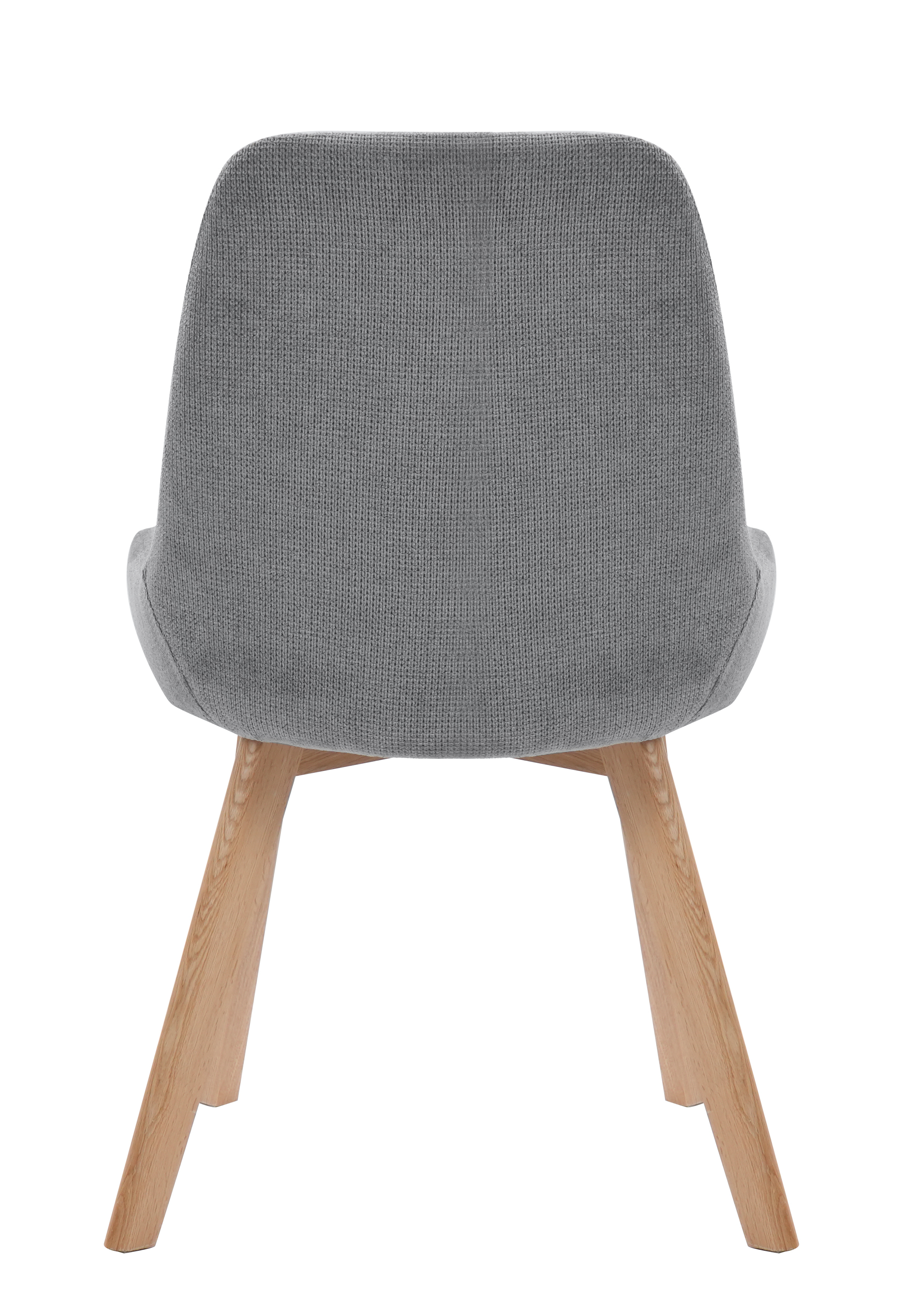 Polsterstuhl Esszimmerstuhl mit Massivholzbeinen Grau Leinen 95 mm