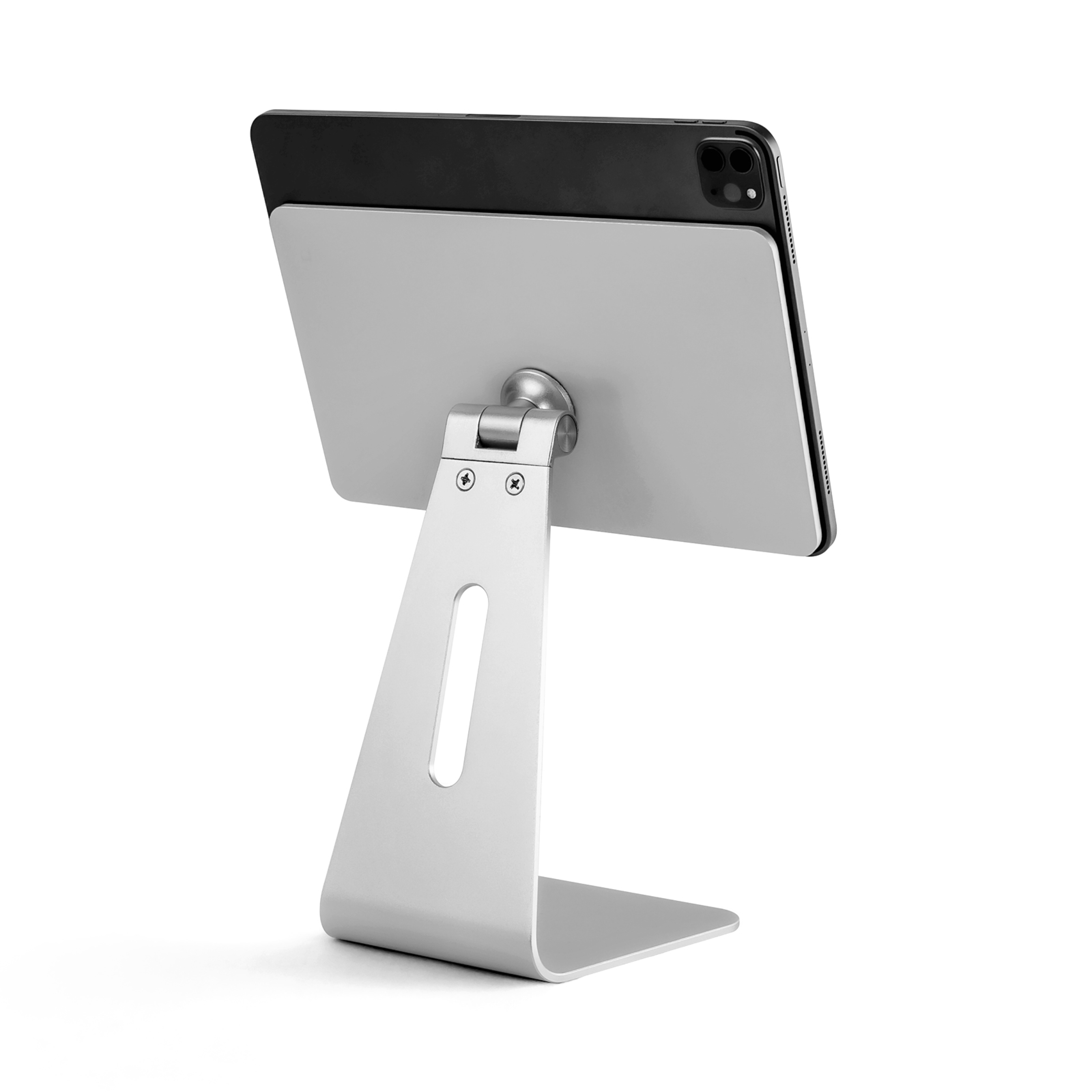 iPad Pro 12.9 3./4./5. magnetischer Ständer Halterung Alu verstellbar Silber 360° drehbar