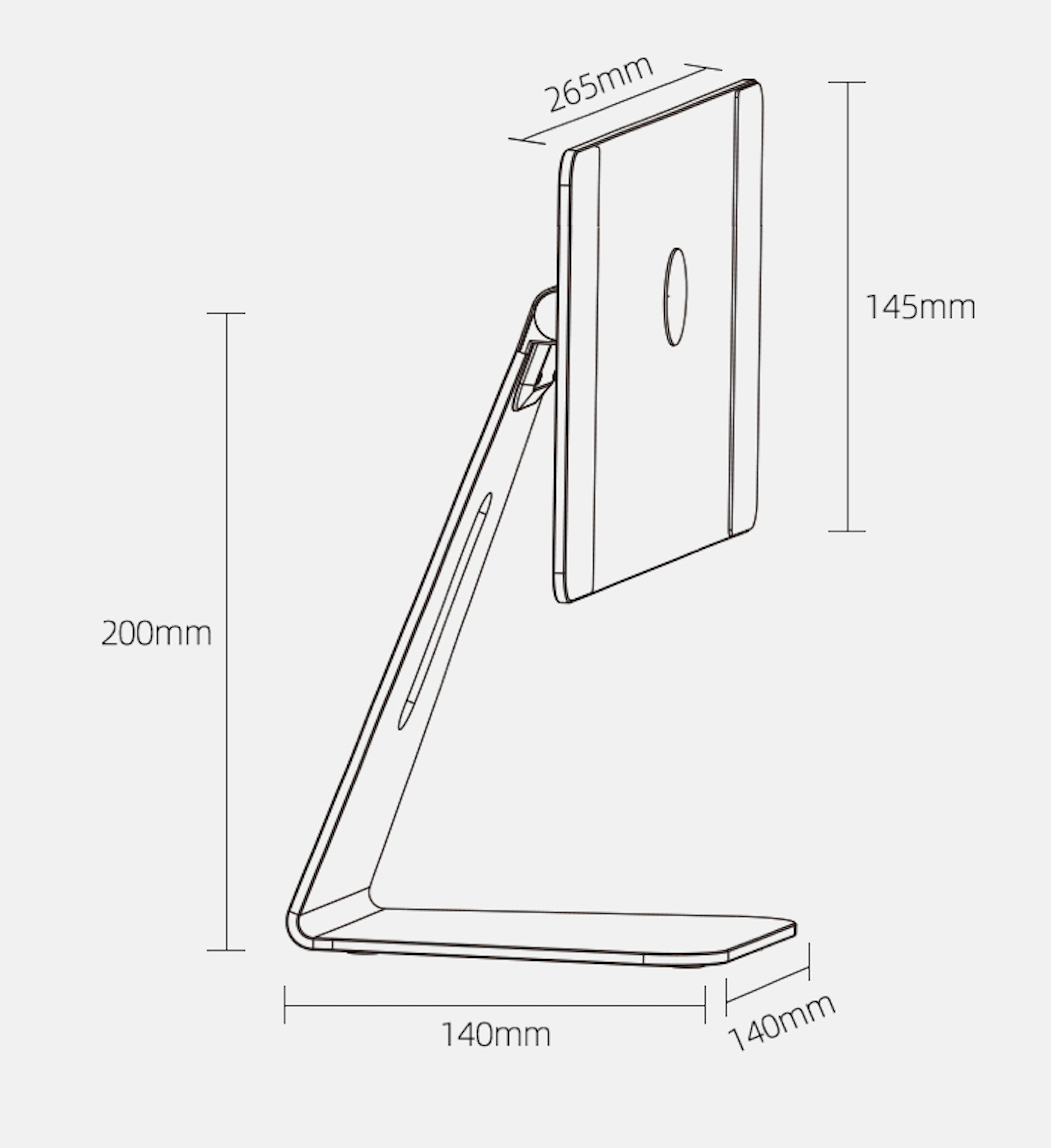 iPad Pro 12.9 3./4./5. magnetischer Ständer Halterung Alu verstellbar Silber 360° drehbar